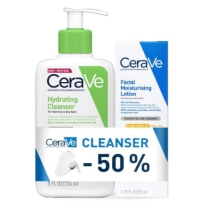 CeraVe SET hidra.krema za lice SPF30 52ml + hidra.emulzija 236ml