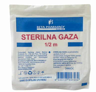 Gaza Sterilna 1/2M 20 komada Bet pH