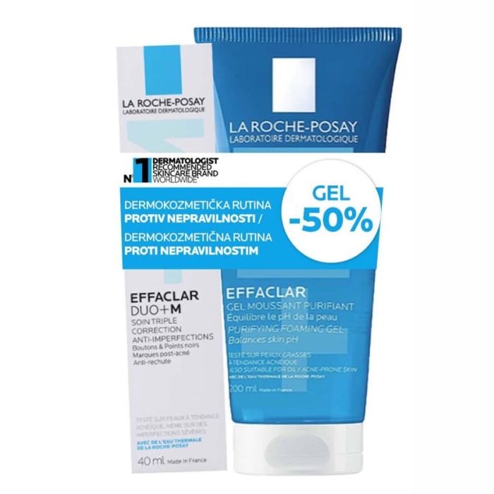 LRP EFFACLAR DUO+M 40 ml + EFFACLAR Penušavi gel 200 ml