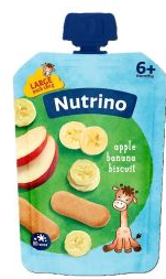 Nutrino voćni pire jabuka, banana i biskvit 180g