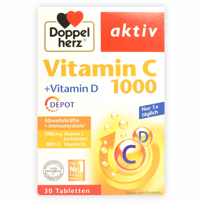 Doppelherz Aktiv vitamin C 1000+Vitamin D3 30 tableta