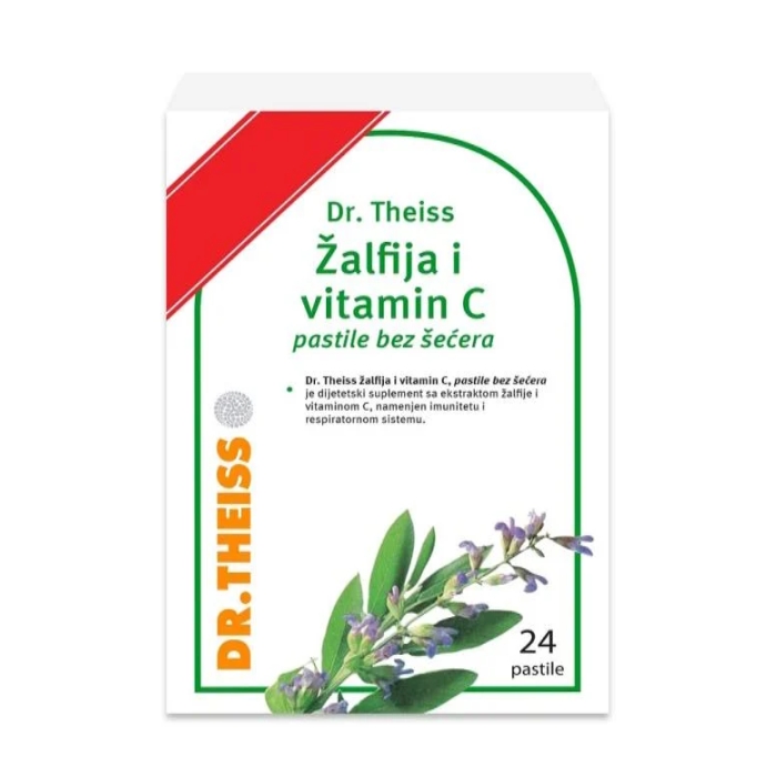 Dr.Theiss Zalfija i Vitamin C pastile bez secera 24 kom.