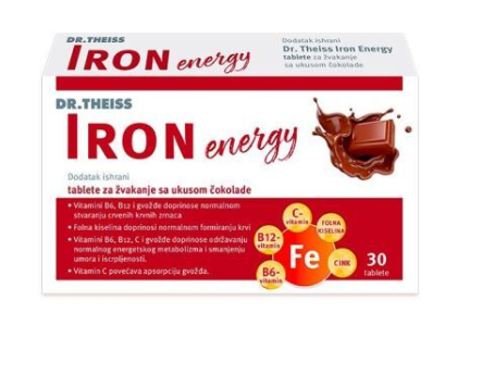 Dr. Theiss Iron Energy, 30 chewable tabl. ukus cokolade