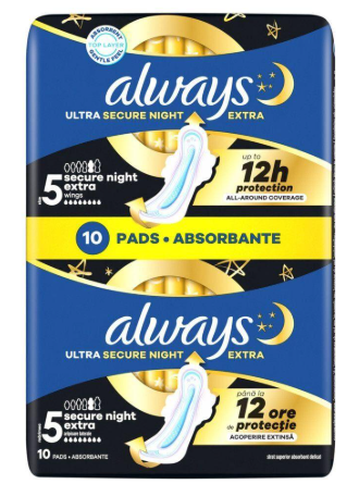 Always Ultra Secure Night Size 5, 10 komada