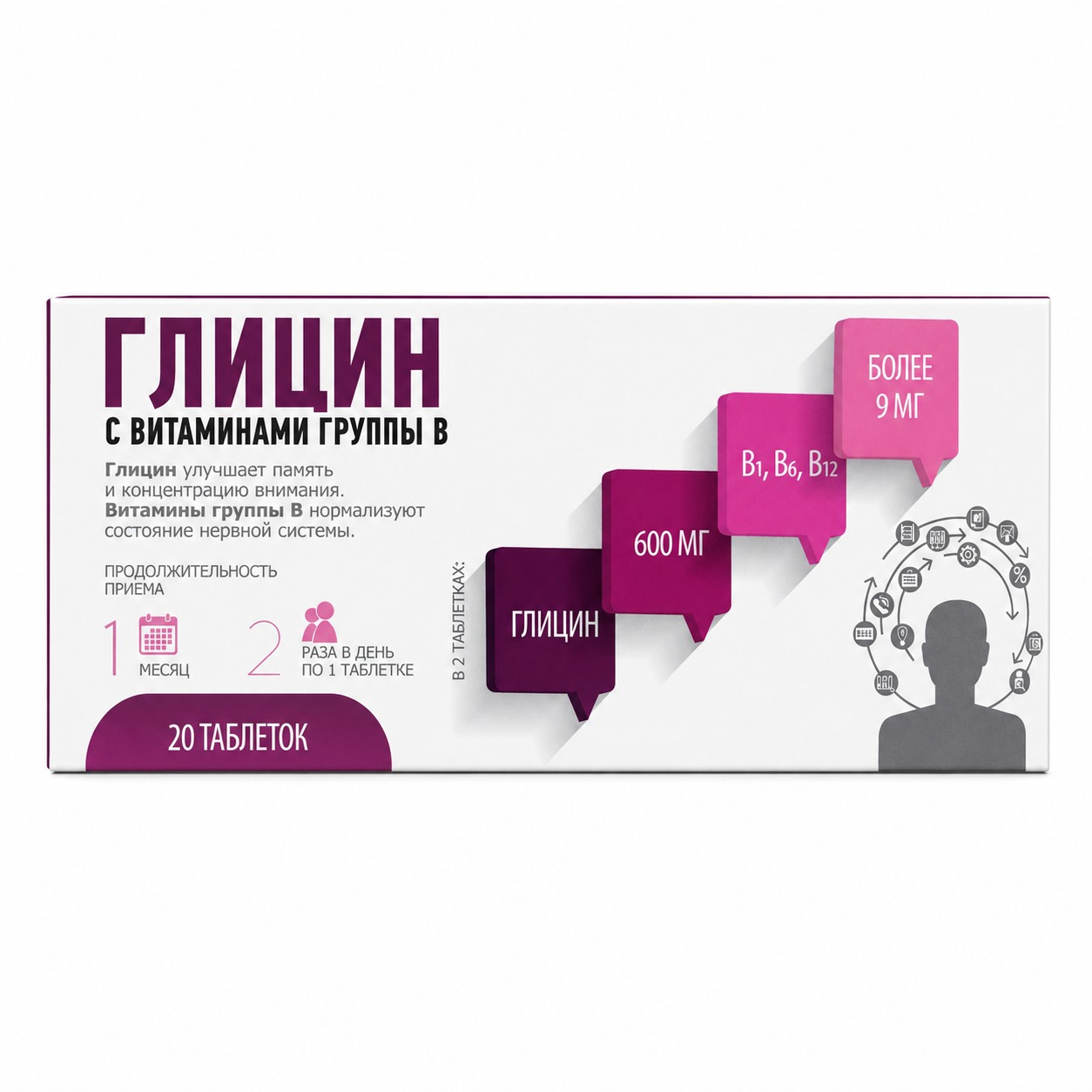 *Glicin + B vit A20 tabl.