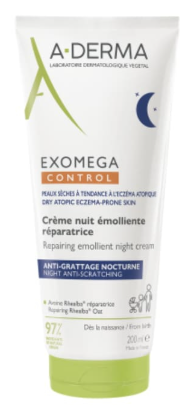A-Derma Exomega Control noćna obnavljajuca krema, 200 ml