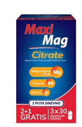 Maxi Mag Citrate 2+1 gratis 3x30tableta