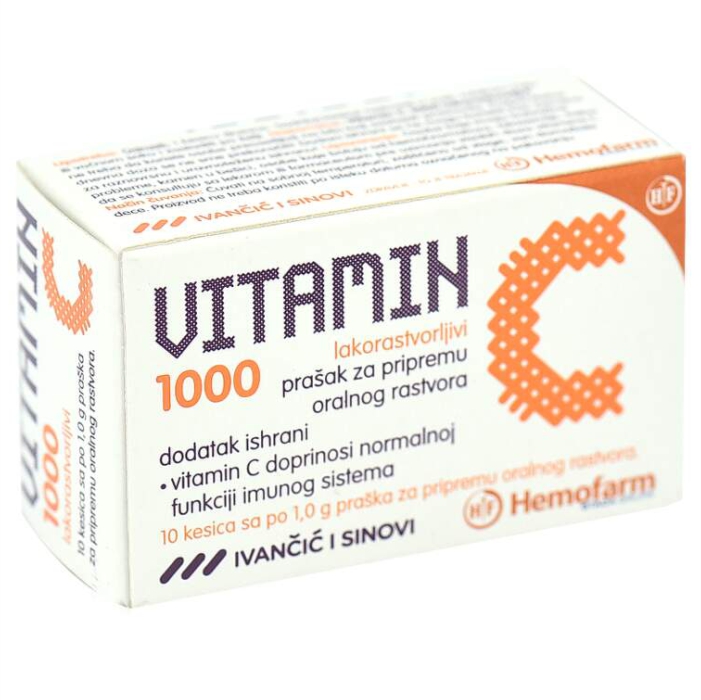 Vitamin C 1000mg, prašak, 10 kesica