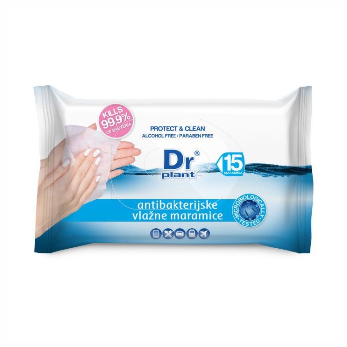 Dr PLANT antibakterijske vlažne maramice a'15kom.