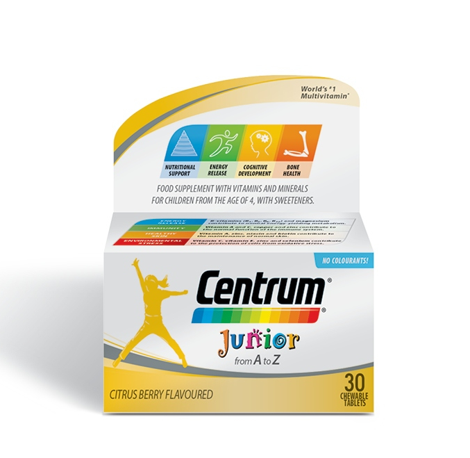 CENTRUM Junior tabl. za žvakanje a30 od A do Zn