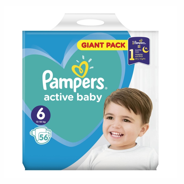 Pampers pelene GP 6 junior 13-18kg 56 komada