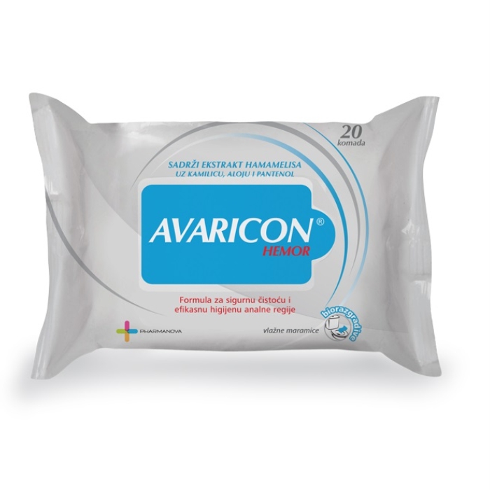 Avaricon Hemor vlažne maramice, 20kom