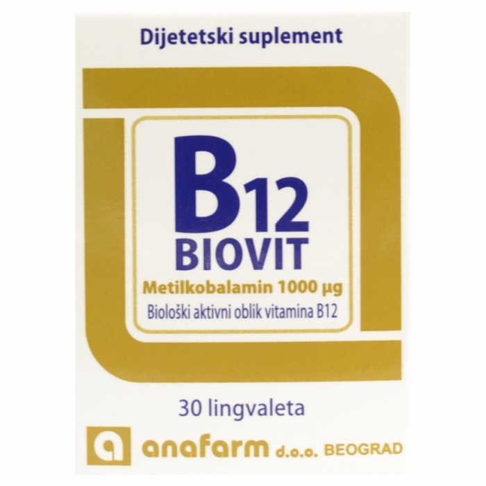 B12 Biovit 1000mcg, 30 lingvaleta Anafarm