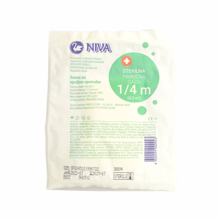 NIVA GAZA sterilna 1/4mx80cm 100% pamuk A10 PAK.