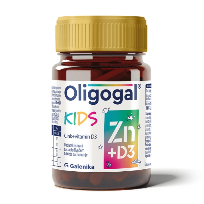Oligogal Kidz Zn+D3 60 tableta za žvakanje