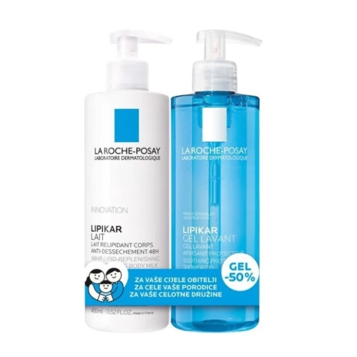 LRP LIPIKAR LAIT 400ML + GEL LAVANT 400ML 8904