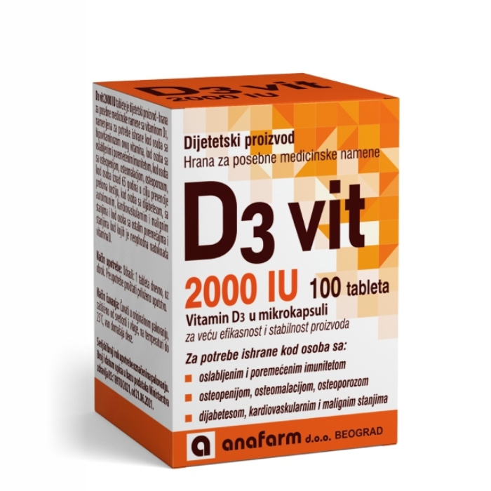 Anafarm Vitamin D3 2000IU 100 tableta