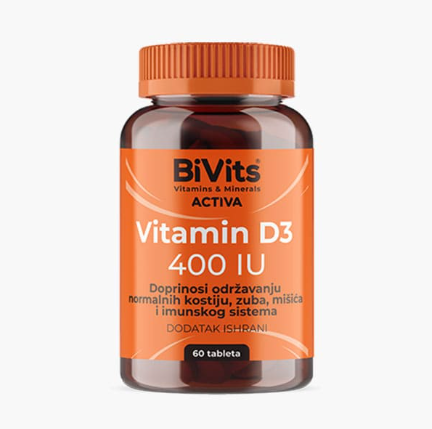 BiVits ACTIVA Vitamin D3 400 IU, 60 tableta