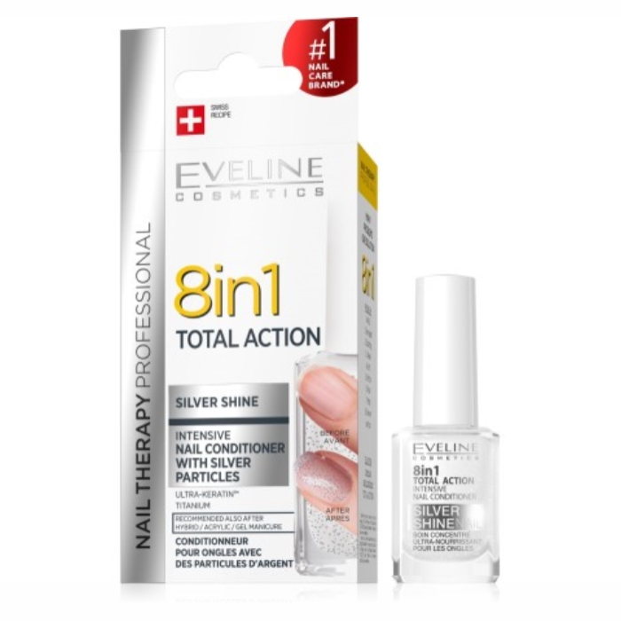 Eveline NAIL THERAPY 8in1 SILVER SHINE12ml