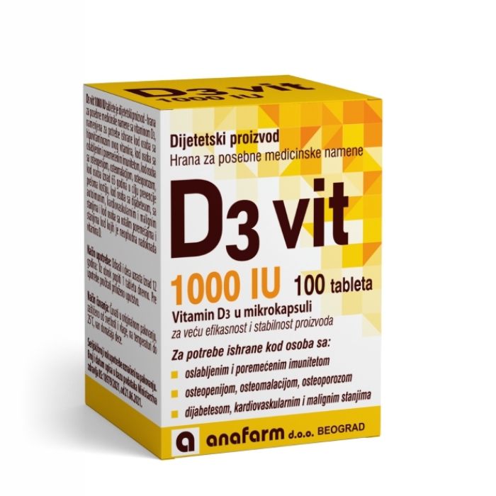 Anafarm Vitamin D3 1000IU 100 tableta