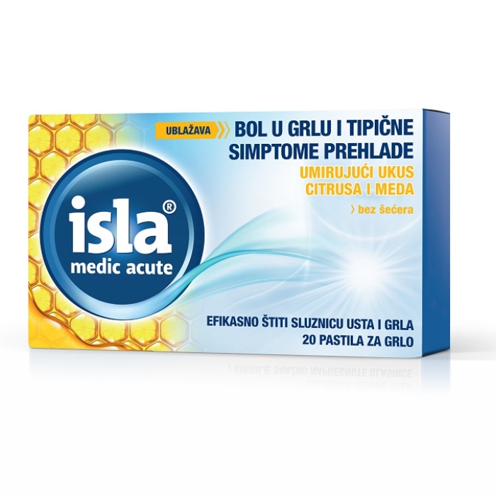 Isla Medic Acute Citrus i med, 20 pastila