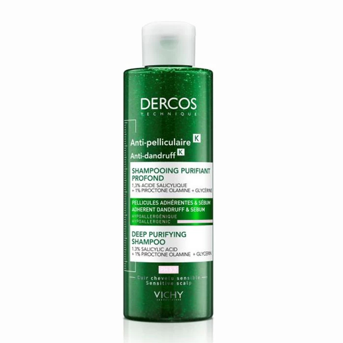Vichy Dercos Anti-Dandruff K Šampon za dubinsko čišćenje protiv prijanjajuće peruti i sebuma 250 ml