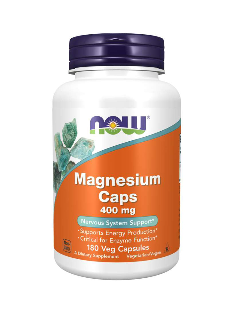 NOW Magnesium 400mg 180 veg caps.