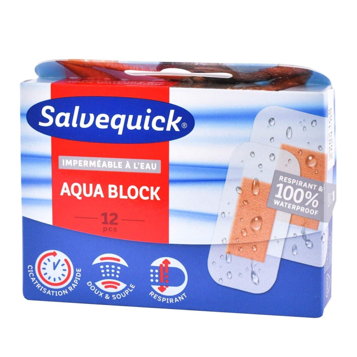 SALVEQUICK FLASTER AQUA BLOCK 12KOM