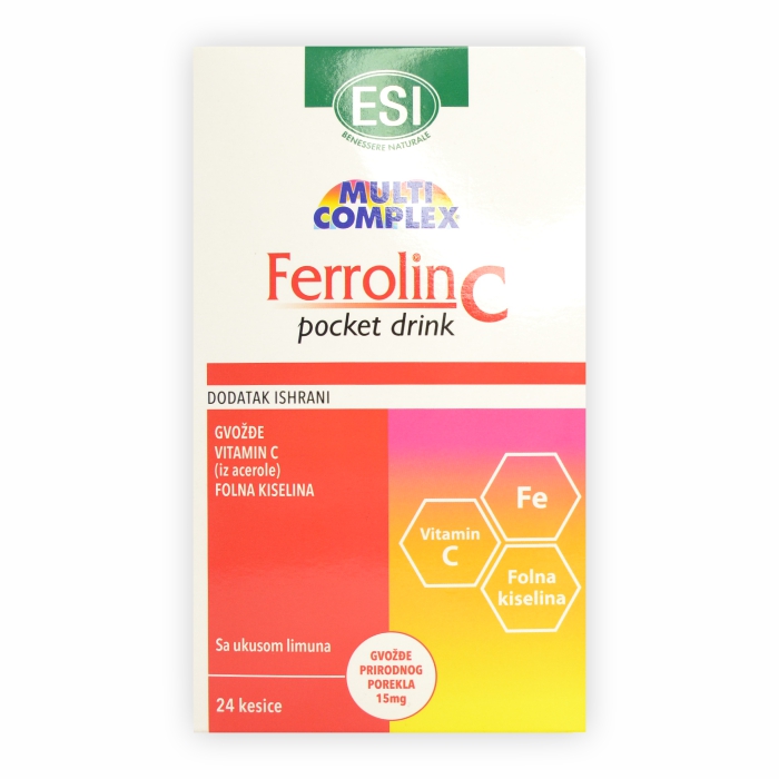 ESI Ferrolin C pocket drink, 24 kesice