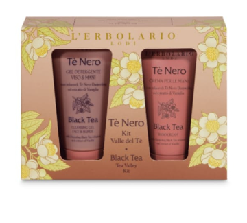 L ERBOLARIO Black Tea gel 75ml + krema za ruke 50ml