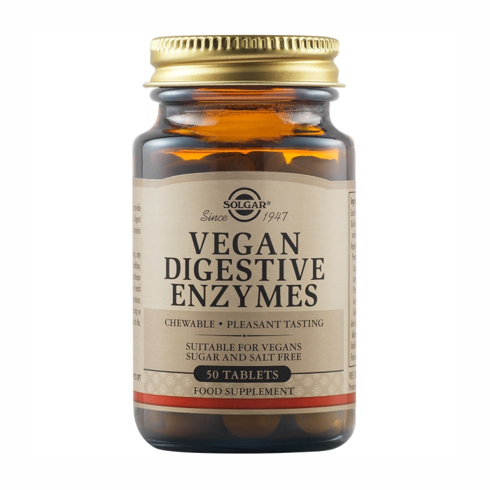 SOLGAR VEGAN DIGESTIVE ENZYMES tabl. za žvakanje a'50