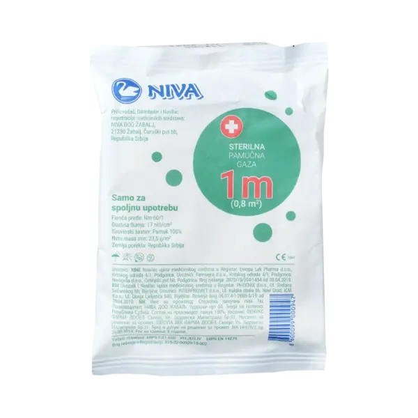 NIVA GAZA sterilna 1m x 80cm 100% pam. A10 PAK.
