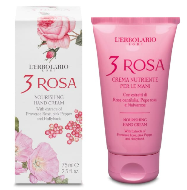 L'Erbolario 3 Rosa krema za ruke, 75 ml