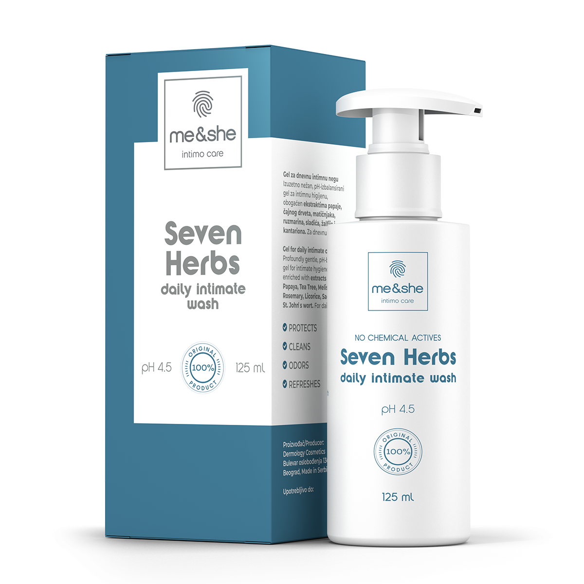 Me&She Seven Herbs Daily Intimate wash 125ml