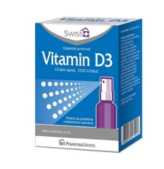 Swiss + Vitamin D3 sprej, 1000IJ, 8ml