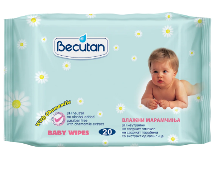 Becutan vlažne maramice, 20 komada