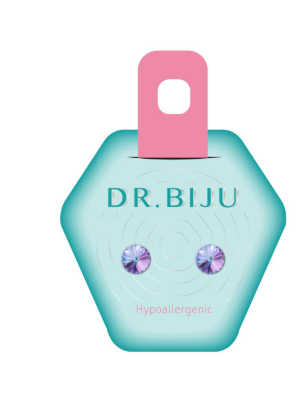 Dr. Biju minđuše 6.2mm lila krug DRI62C003