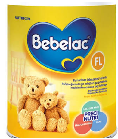Bebelac Fl 400 g mlečna formula bez laktoze