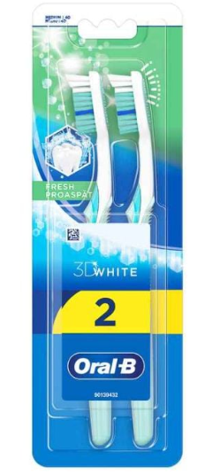 ORAL-B 3D WHITE FRESH MED 1+1