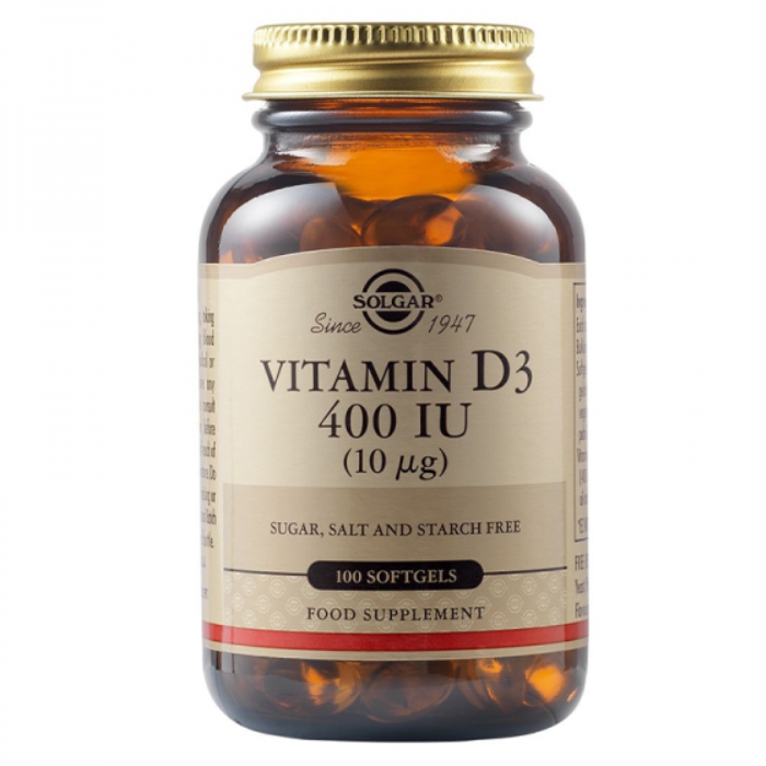 SOLGAR VITAMIN D3 400IU kaps. 100x10mcg