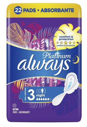 Always Platinum Super noćni, 22 komada