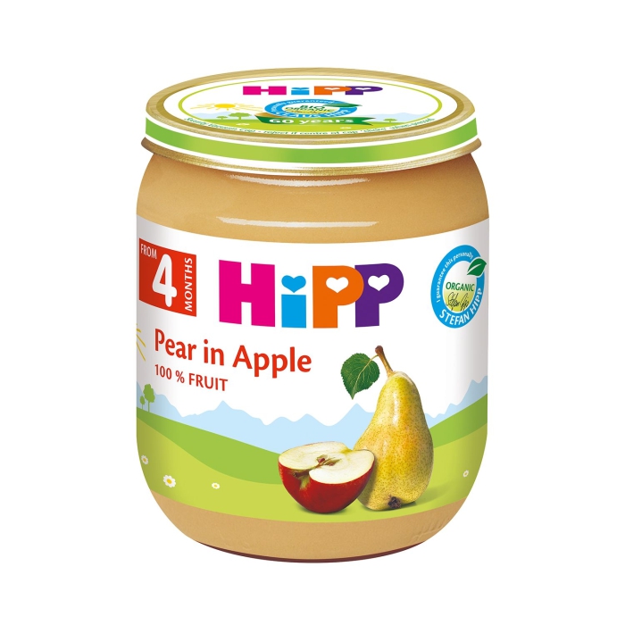 HIPP KAS.JABUKA+KRUSKA 125G 4+