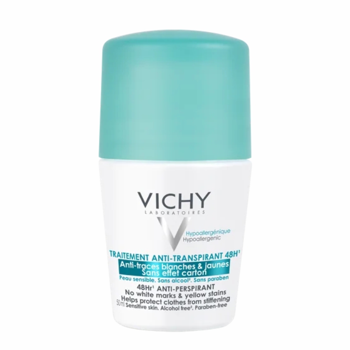 Vichy Deo Roll-on dezodorans za regulaciju prekomernog znojenja do 48h bez belih tragova i žutih fleka