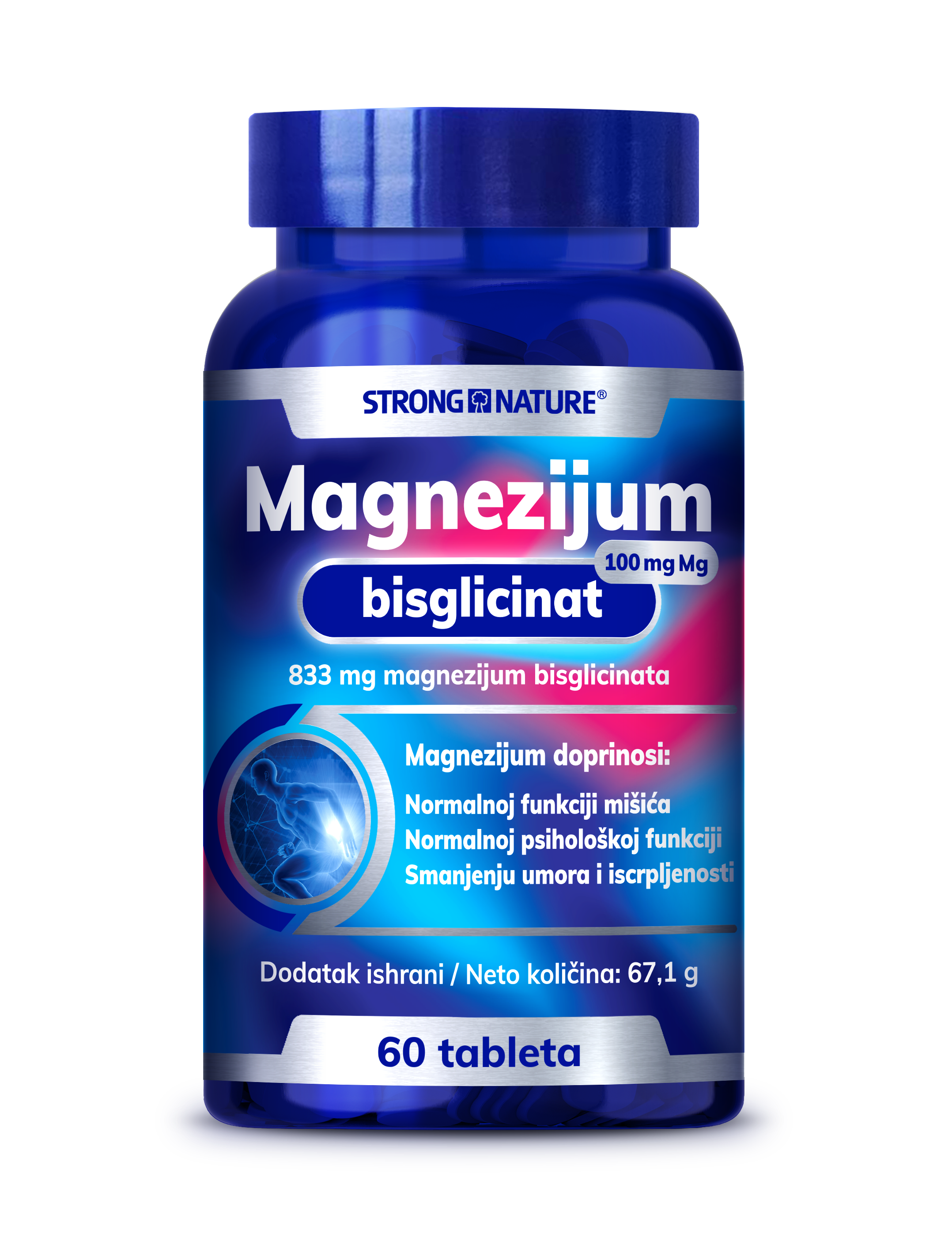 Strong Nature Magnezijum bisglicinat, 60 tableta