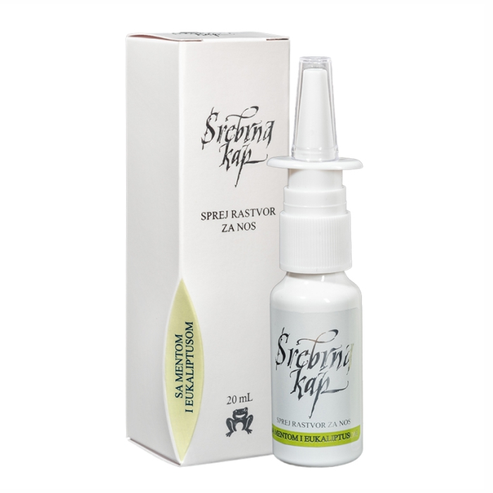 Srebrna kap - Menta, Eukaliptus, sprej za nos, 20ml