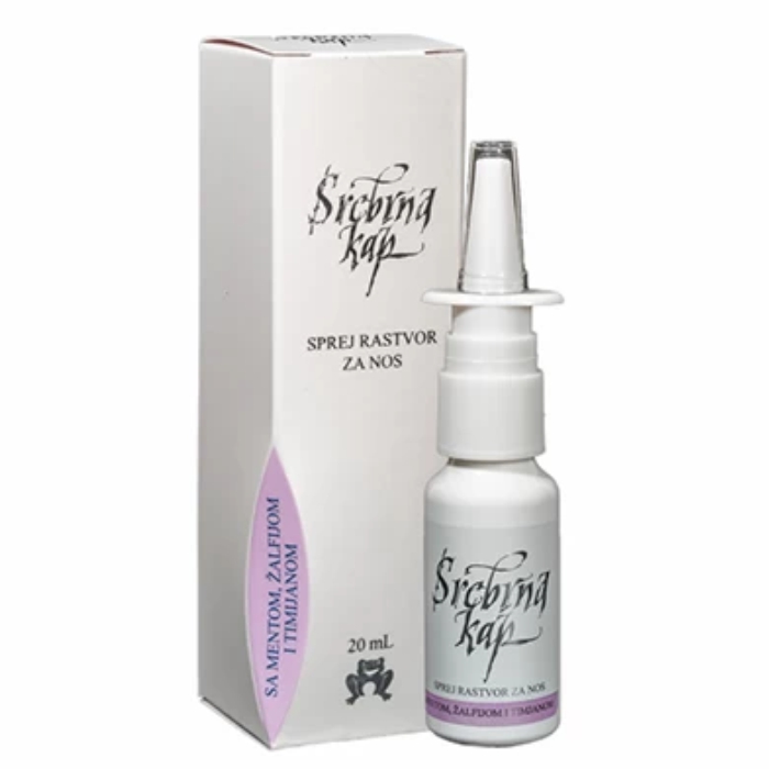 Srebrna kap - Menta, Žalfija, Timijan, sprej za nos, 20ml