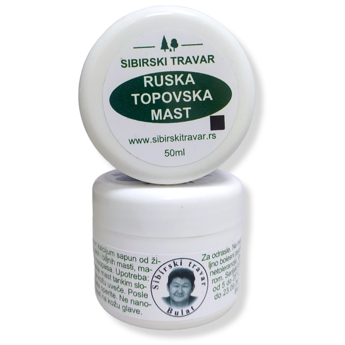 Ruska topovska mast kod psorijaze i ekcema SIBIRSKI TRAVAR 50 ml